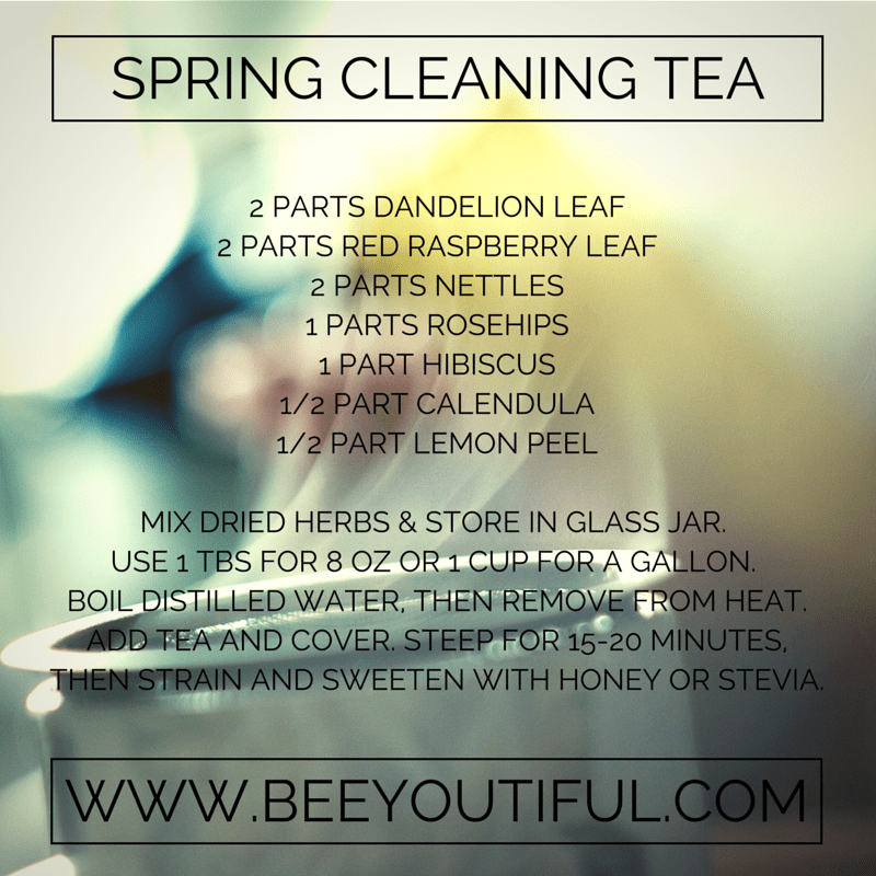 spring cleaning herbal tea from Beeyoutiful.com